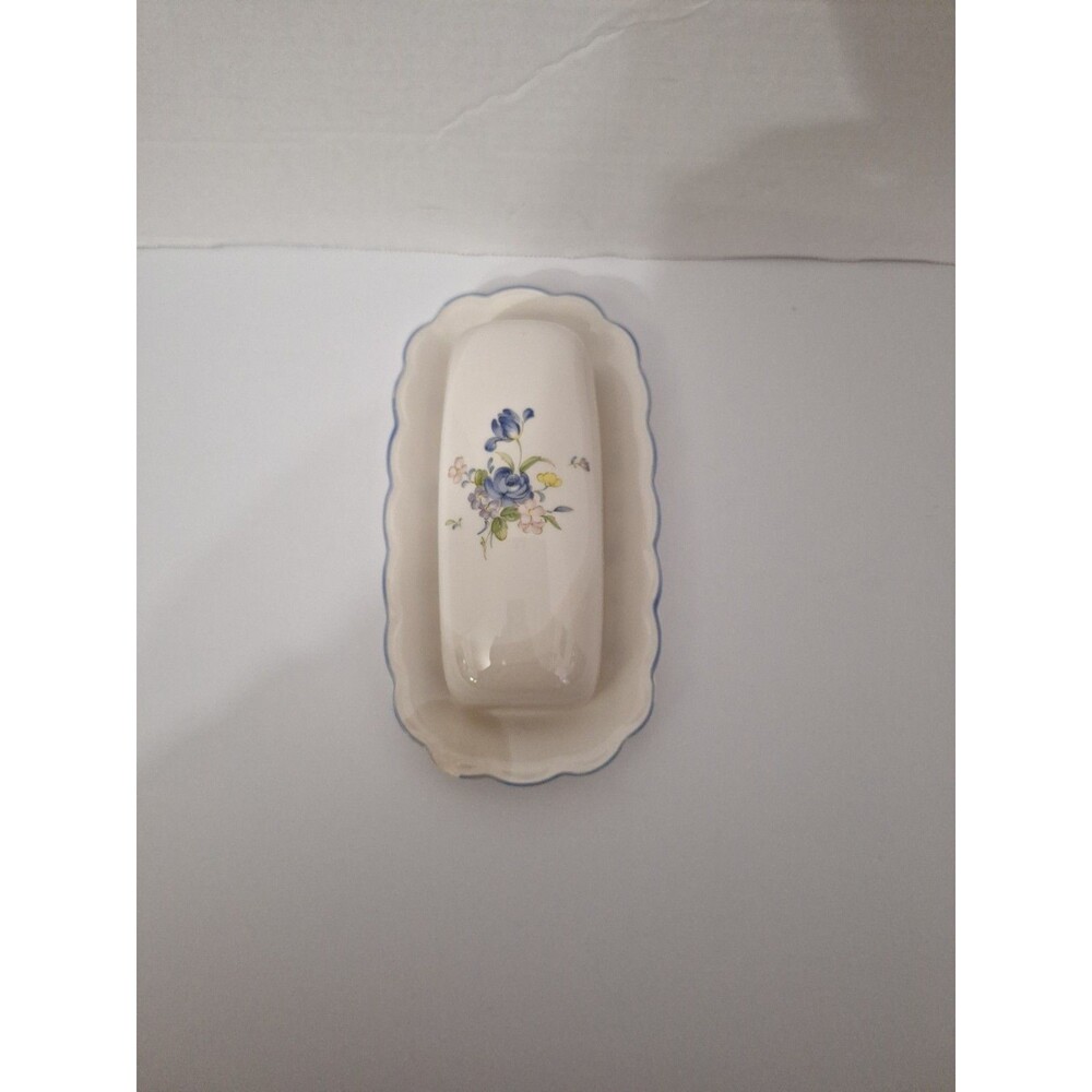 Vintage NIKKO  Blue Peony Covered Butter Dish  2 Pc READ